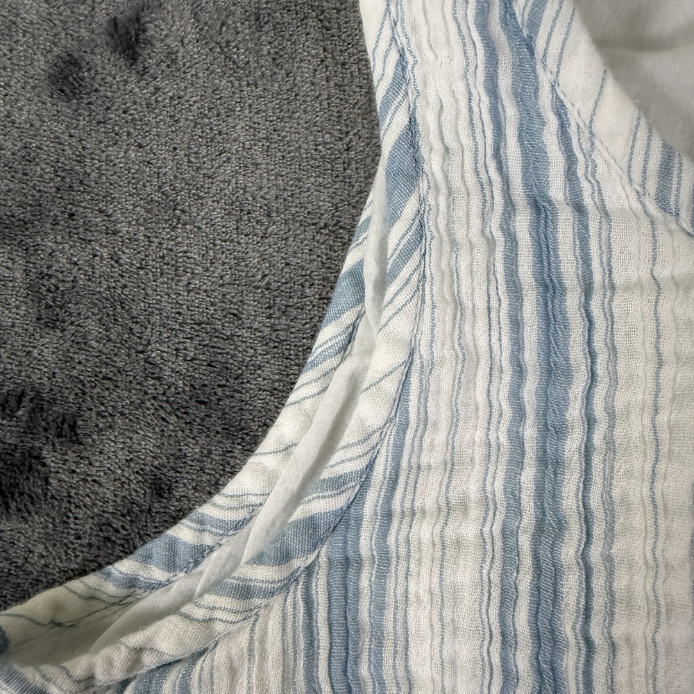 ANN TAYLOR  Maxi Dress Linen Striped Size S Coastal Blue White - Picture 5 of 8
